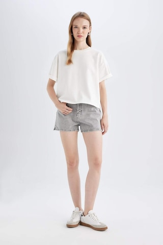 Defacto Mom Fit Yüksek Bel Jean Şort C0689ax24hsnm55 Gri