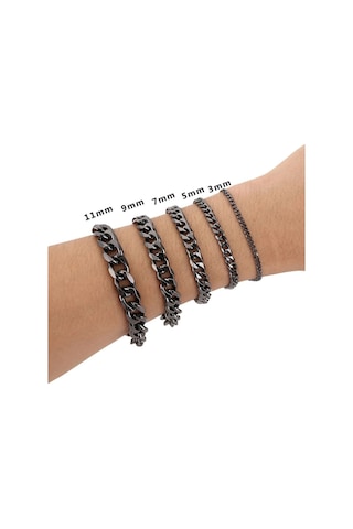Chavin 5 Mm Black İce Siyah Çelik Erkek Bileklik Eu94sy-5