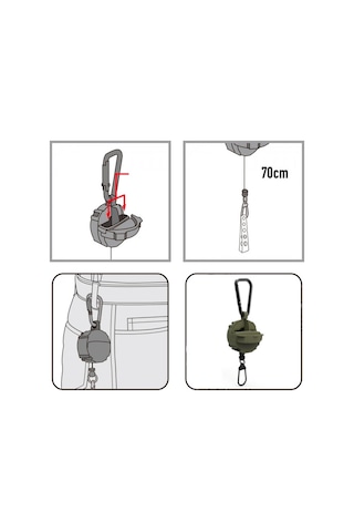 Daiichiseiko Carabiner Reel + Micro Case Black