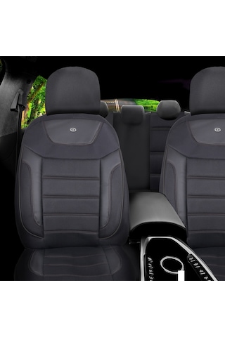 Renault Symbol Araçlara Uyumlu Oto Koltuk Kılıfı Seti - Primier Serisi - Siyah