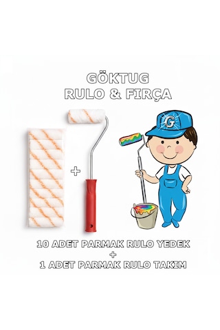 Parmak Rulo Yedek + Takım - 10 Cm