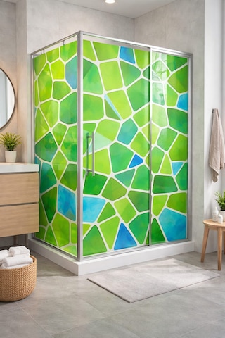 Vitray Desen Yapışkanlı Şeffaf Folyo 67cmx 2 Metre Açık Yeşil