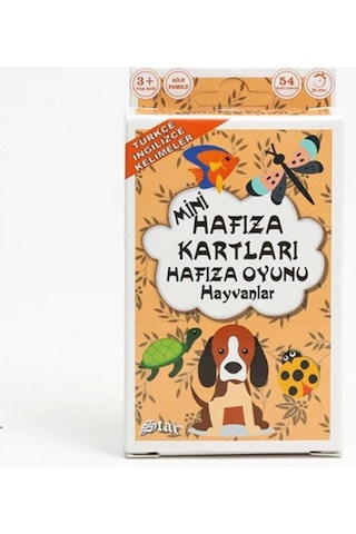 Mini Hafıza Oyun Kartı Seti 3'lu Ingilizce Türkçe Kelimeler