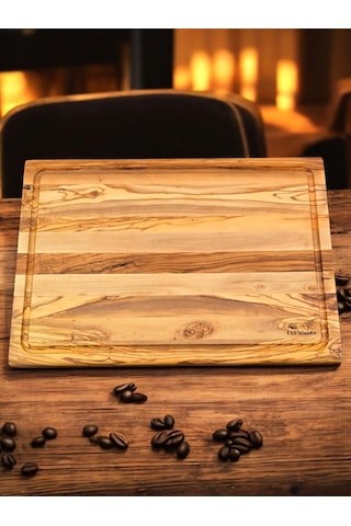 Zeytin Ağacı 40x27,5 Cm Oluklu Özel Kenar, Şef Tahtası