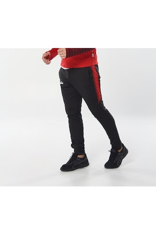 Diadora Ritim - Erkek Likralı Siyah-Kırmızı Eşofman Altı Kırmızı