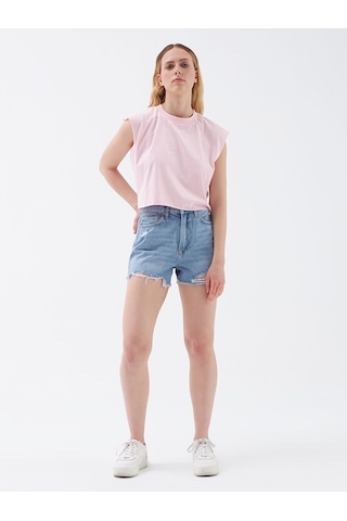 LOFT Crop Kadın Tshirt K.kol Lf2031528 Q1.v1 Pembe