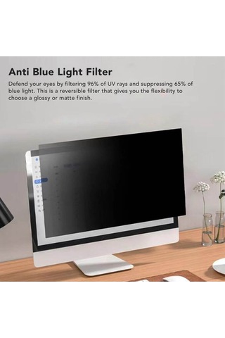 Vkemall 21.5 İnç Bilgisayar Ekran Filtresi - Gizlilik Ve Göz Koruması, Mavi Işık Engelleyici, Aydınlanma Engeli, 16:9 Oranlı, Çizik Dayanıklı