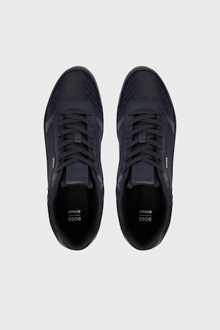 Boss Logolu Deri Sneaker Ayakkabı Erkek Ayakkabı 50568574 404 Lacivert
