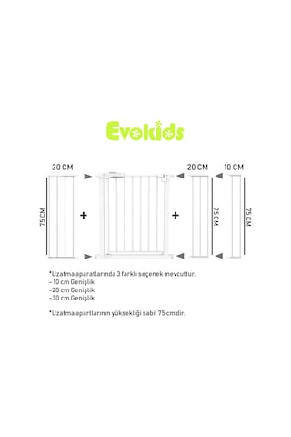 Evokids Çift Kilitli Güvenlik Kapı Uzatma Aparatı 30 CM