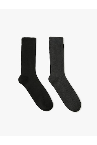 Koton Basic 2'li Soket Çorap Seti Çok Renkli Multıcolor 4wam80402aa Mavi
