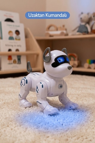 Oyuncak Şarjlı Işıklı Ve Sesli Akıllı Robot Köpek Çok Renkli
