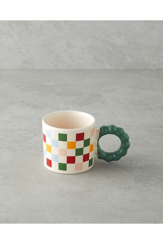 English Home Checkerboard Seramik Kupa 260 Ml Renkli Çok Renkli