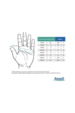 Gıda Uyumlu Yeşil Nitril Pudrasız Kullan At Muayene Eldiveni Ansell 92-600 - 100 Adet - Antistatik 8.5-9 Numara Large