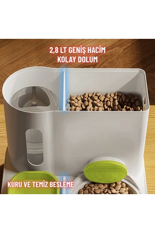 Kedi Köpek Mama Ve Su Kabı Paslanmaz Çelik Kase Otomatik Su Denge Akıcı Mama Besleme Kolay Temizlik