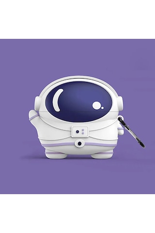 E2M Airpods 3 Uyumlu Kılıf Astronot Mor