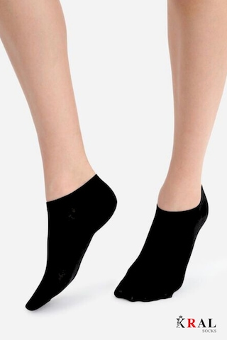 Kral Socks Unisex Düz Desen 3 Çift Pamuklu Çorap Siyah