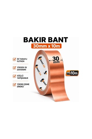 Bakır Bant 30mm X 10metre İletken Bakır Bant
