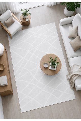 Modern Sisal 8002 Beyaz Leke Tutmayan Kaymaz Taban Salon Mutfak Koridor Balkon Halısı