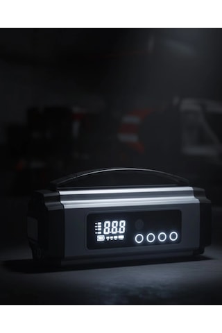 Dijital Göstergeli Akü Takviye Cihazı Lastik Şişirme Powerbank Ve Led Işık Özellikli 1