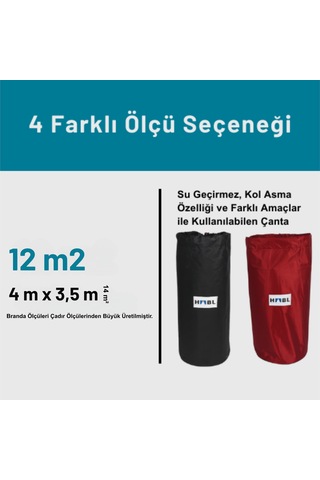 Güçlendirilmiş Su Geçirmez Kamp Ve Çadır Altı Brandası - 12m2