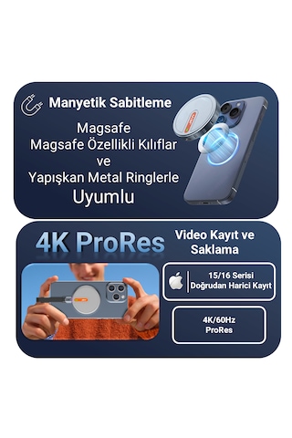 Jeyı Heart590 Manyetik M.2 2230 Nvme Ssd Kutusu - Magsafe-prores Kayıt-10gbps Usb 3.2 Gen2 Disk Kutusu