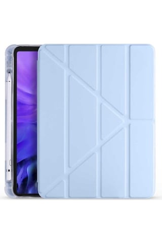 Apple Uyumlu iPad Pro 11'' 2024 M4 Kalem Şarj Bölmeli Standlı Silikon Tablet Kılıfı Uyku Modlu Kapaklı Kılıf