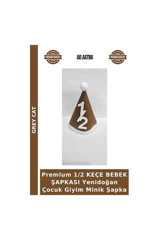 Grey Cat Premium 1/2 Keçe Bebek Şapkası Yenidoğan Çocuk Giyim Minik Şapka Çok Renkli