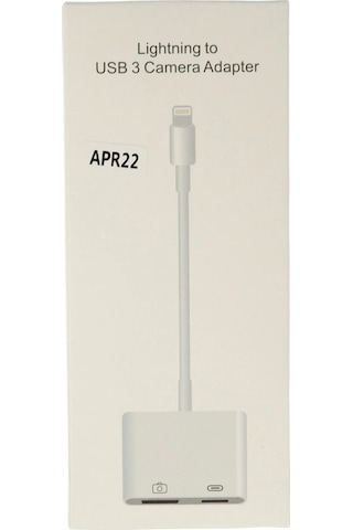 Apr22 Apple iPhone Uyumlu  Otg 2in1 - Beyaz 1
