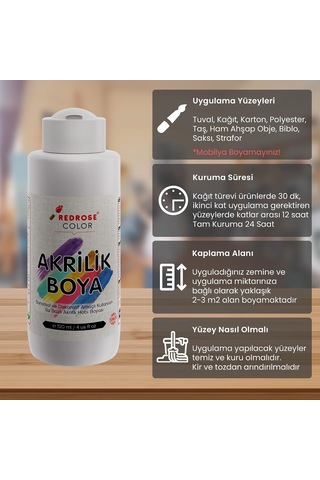Lexroo Beyaz Akrilik Boya 120ml