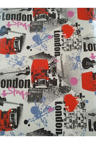 Venilia Londra Ve Otobüsler Desenli Dekoratif Yapışkanlı Folyo
