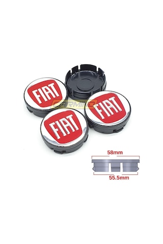 Fiat Kırmızı Jant Göbek Arması 55-58Mm