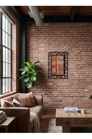 Modern Çerçeveli 60 Yıllık Antika Malatya Kilim Tablo