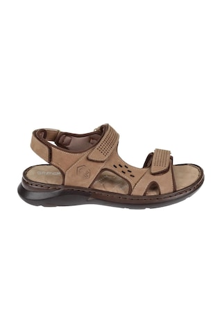 Forelli Hakiki Deri Comfort Cırtlı Erkek Sandalet For-40526 Kum Nubuk-kum Nubuk Kum Nubuk