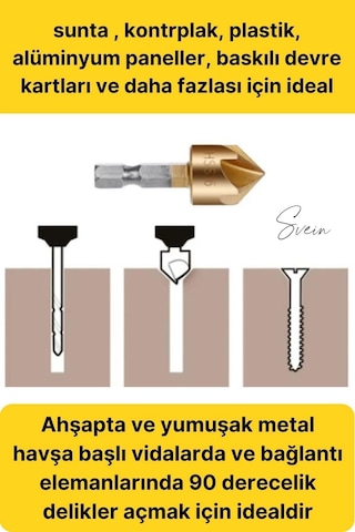 6 Parça Premium Titanyum Kaplama Hss Bits Uçlu Kırılmaz A Kalite Paslanmaz Havşa Açma Matkap Uç Seti 82148079