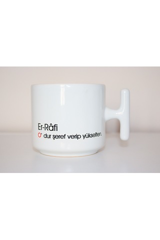 Er Rafi Esma Serisi T Kulplu Seramik Beyaz Kupa Bardak Hediyelik Beyaz