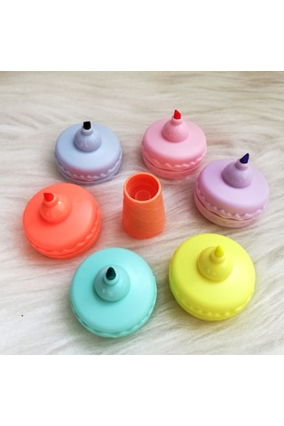 Makaron Fosforlu Kalem 6lı Çok Renkli