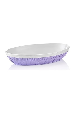 Motifli Oval Kayık Tabak Salatalık Çerezlik Taba 16.7x23.3x4.2 Cm N11.194