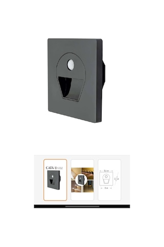 Ct 5170 1w Füme Kasa Sensörlü Koridor Aydınlatması 3200k Gün Işığı .