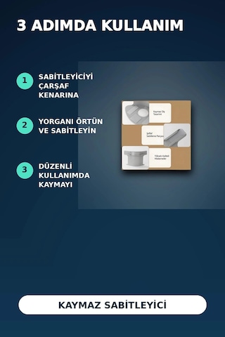 4'lü Şeffaf Çarşaf Ve Yorgan Sabitleyici Kaymaz Dişli Tasarım, Ev Temizliği İçin Pratik Çözüm Açık Indigo
