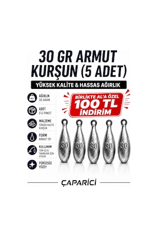 30 Gr Armut Dip Kurşunu 5 Adet Nazar Için Kurşun Kolay Eriyen Kurşun