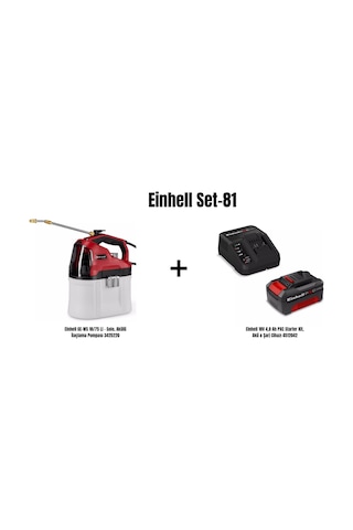 Einhell Set-81 Einhell Ge-ws 18/75 Li Akülü İlaçlama Pompası+einhell 18v 4,0 Ah Pxc Starter Kit, Akü & Şarj Cihazı