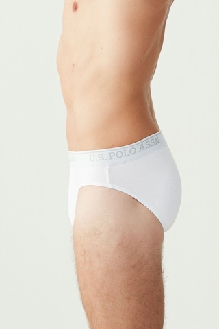 U.S. Polo Assn. Erkek Beyaz 3 Lü Slip Külot 80177 Beyaz