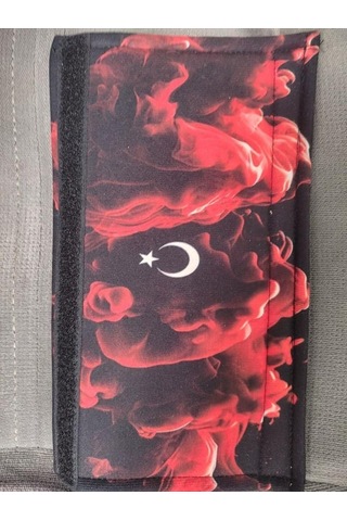 Türk Bayrağı Temalı Emniyet Kemeri Pedi, 26 Cm, 2 Adet