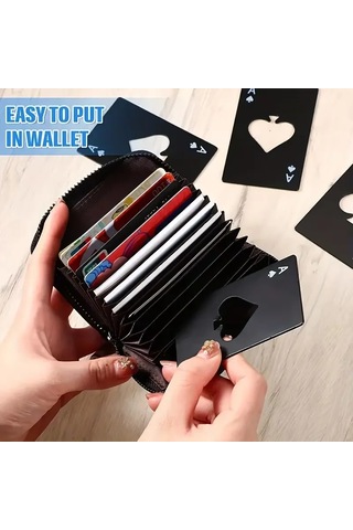 Liangmei 1 Adet Poker Şekilli Çelik Bira Şişe Açacağı, Fırlatma Ahşap