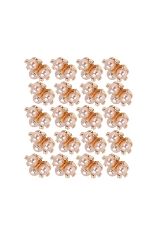 Lemestar Şampanya Rengi 3 İmitasyon İpek Çiçek, Cam Taşlı Broş, Gömlek Yaka/üst Dekorasyon, 20 Adet, Dikiş/çapaklı Kullanim, El Yapımı Aksesuar Malzemesi Çok Renkli