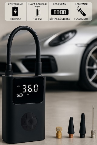 Mioji Mio 11 Plus 150PSI 4000 mAh Taşınabilir Araç Hava Kompresörü Araba Lastik Hava Pompası