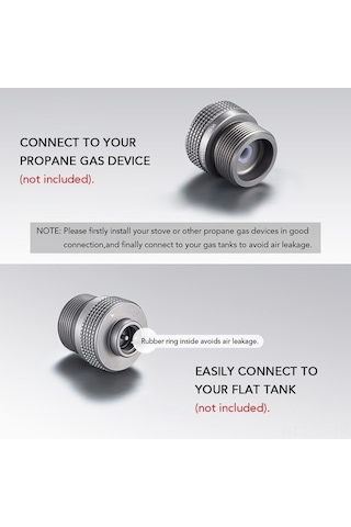 Ebitda Kamp Gazı Adaptörü - Propan Gaz Bağlantı Parçası - Gaz Tankı Dönüştürücü - Açık Hava Kampı, Yürüyüş, Balıkçılık İçin Gümüş Gümüş