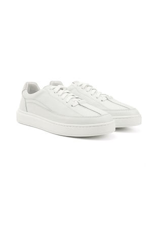 Gönderi(R) Gönderi R Erkek Beyaz Bağcıklı Kauçuk Taban Hakiki Deri Sneaker Ddma83531640 Beyaz