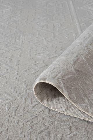 Cotto Motto Tt008g Gri Halı Modern Geometrik Desen Pamuk Taban Yıkanabilir Salon Mutfak Halısı