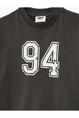 Koton Baskılı Pamuklu Antrasit Erkek Çocuk T-shirt 6skb10271tk Antrasit